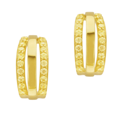 Boucles d'oreilles en argent doré, oxydes de zirconium