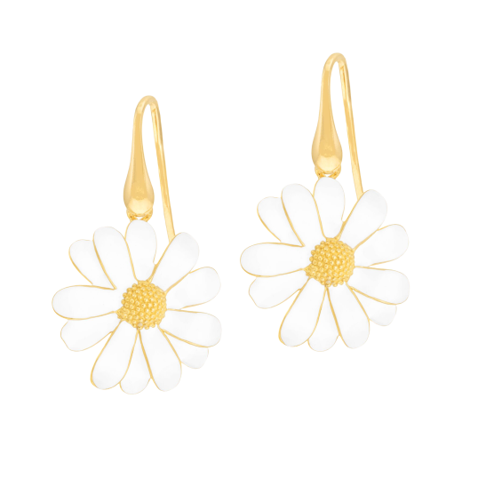 Boucles d'oreilles en argent doré et laque 