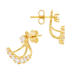Boucles d'oreilles en argent doré et oxydes de zirconium