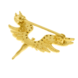 Broche en plaqué or, spinelles et oxydes de zirconium