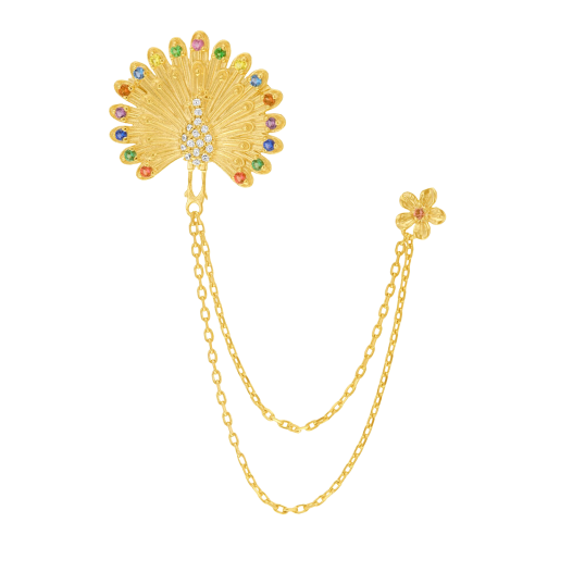 Broche en plaqué or et oxydes de zirconium