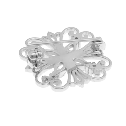 Broche en argent rhodié et oxydes de zirconium