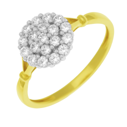 Bague en plaqué or et rhodié, oxydes de zirconium