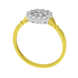 Bague en plaqué or et rhodié, oxydes de zirconium