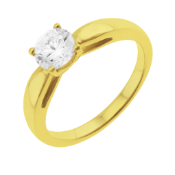 Bague en plaqué or et oxyde de zirconium