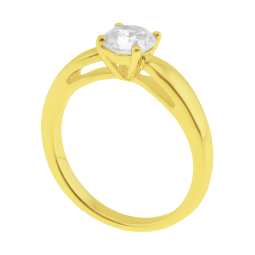 Bague en plaqué or et oxyde de zirconium