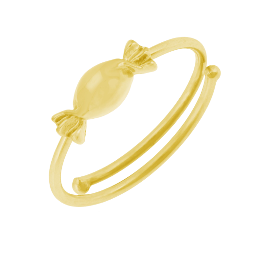 Bague réglable en plaqué or, bonbon
