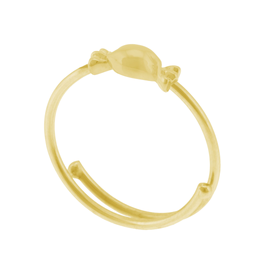 Bague réglable en plaqué or, bonbon