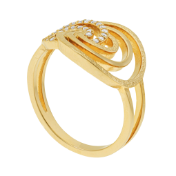 Bague en plaqué or et oxydes de zirconium