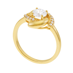 Bague en plaqué or et oxydes de zirconium