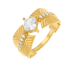 Bague en plaqué or et oxydes de zirconium