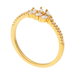 Bague en plaqué or et oxydes de zirconium