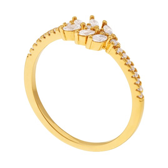 Bague en plaqué or et oxydes de zirconium