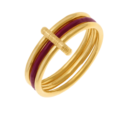 Bague en plaqué or et laque