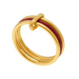 Bague en plaqué or et laque