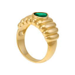 Bague en plaqué or et oxyde de zirconium