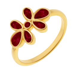 Bague en plaqué or et oxydes de zirconium