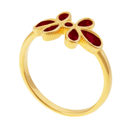 Bague en plaqué or et oxydes de zirconium