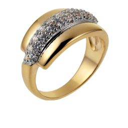 Bague en plaqué or avec des oxydes de zirconium