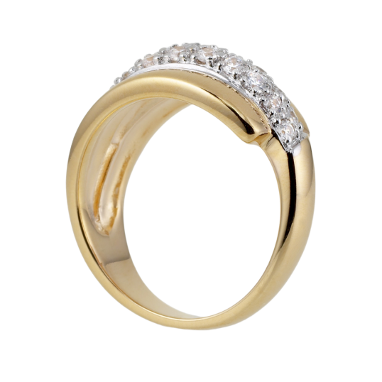 Bague en plaqué or avec des oxydes de zirconium Bague en plaqué or avec des oxydes de zirconium