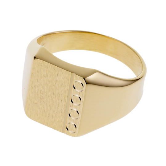 Chevalière tonneau en plaqué or diamantée sur les côtés