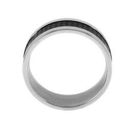 Bague en acier et acier noir
