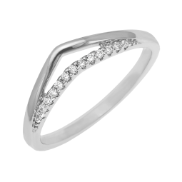 Bague en argent rhodié et oxydes de zirconium