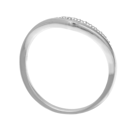 Bague en argent rhodié et oxydes de zirconium
