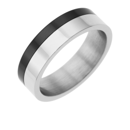 Bague en acier et céramique