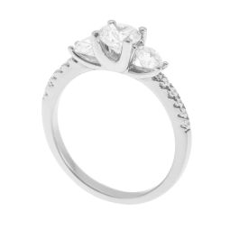 Bague en argent rhodié et oxydes de zirconium