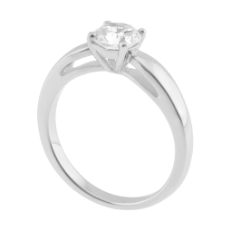 Bague en argent rhodié et oxyde de zirconium