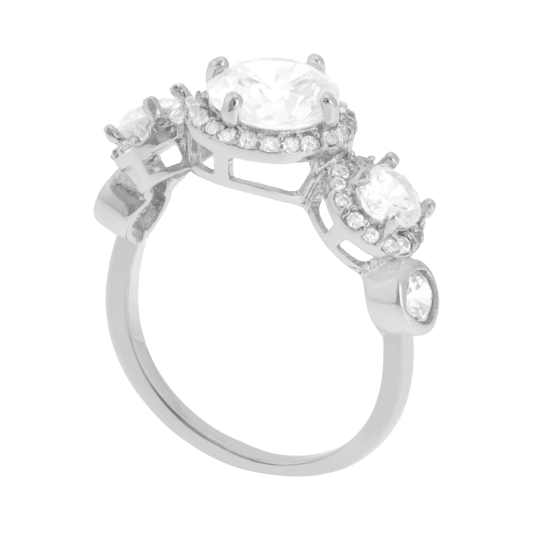 Bague en argent rhodié, oxydes de zirconium Bague en argent rhodié, oxydes de zirconium