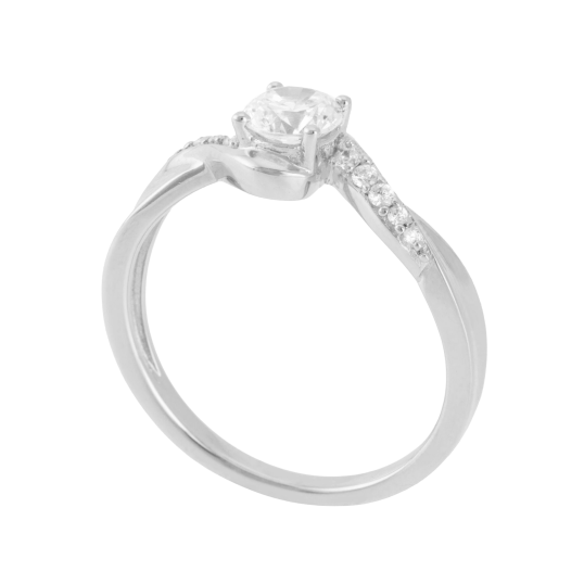 Bague en argent rhodié et oxydes de zirconium Bague en argent rhodié et oxydes de zirconium