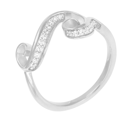Bague en argent rhodié, oxydes de zirconium