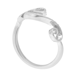 Bague en argent rhodié, oxydes de zirconium