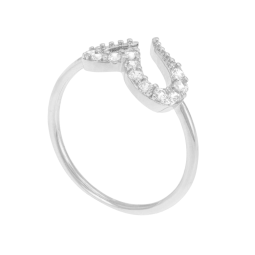 Bague en argent rhodié, oxydes de ziconium
