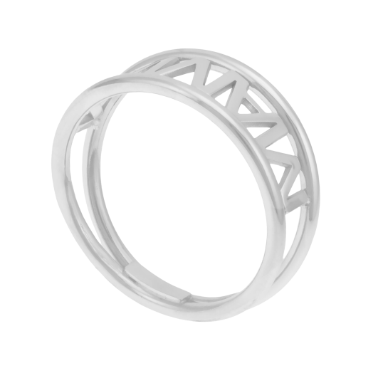 Bague en argent rhodié, maman