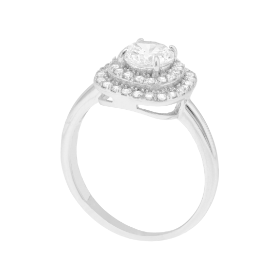 Bague en argent rhodié et oxydes de zirconium Bague en argent rhodié et oxydes de zirconium