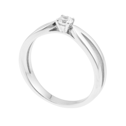 Bague en argent rhodié et oxyde de zirconium