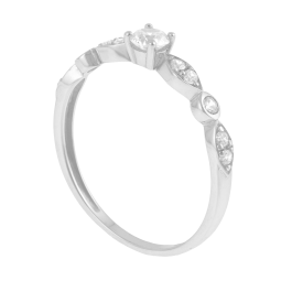 Bague en argent rhodié et oxydes de zirconium