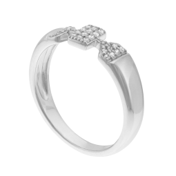 Bague en argent rhodié et oxydes de zirconium