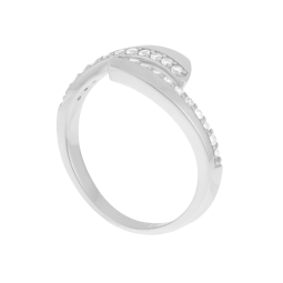 Bague en argent rhodié et oxydes de zirconium