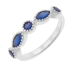 Bague en argent rhodié et oxydes de zirconium