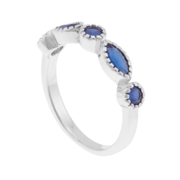 Bague en argent rhodié et oxydes de zirconium