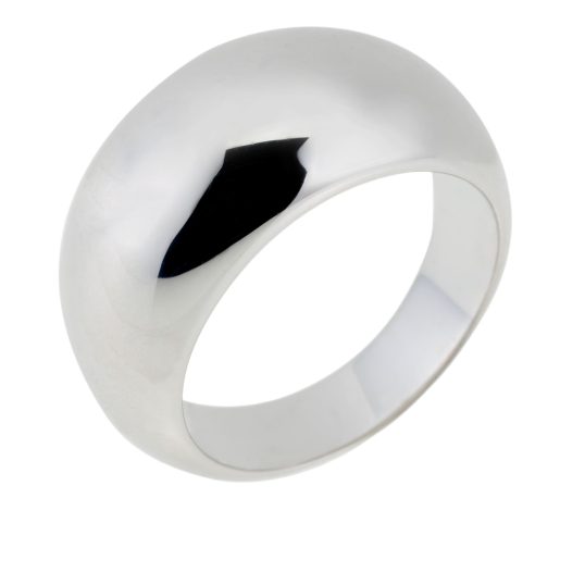 Bague jonc en argent rhodié (grand modèle)