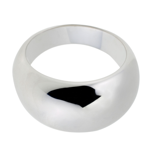 Bague jonc en argent rhodié (grand modèle)