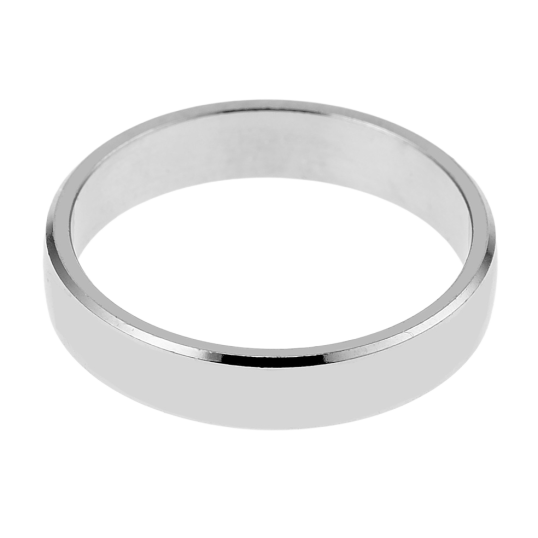 Alliance demi bombée en argent rhodié, largeur 4mm