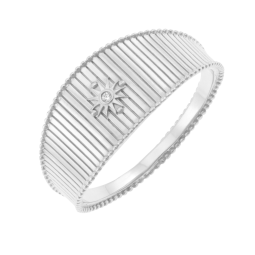 Bague en argent rhodié et oxyde de zirconium
