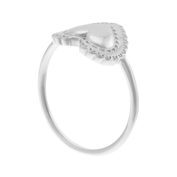 Bague en argent rhodié, coeur