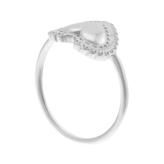Bague en argent rhodié, coeur Bague en argent rhodié, coeur